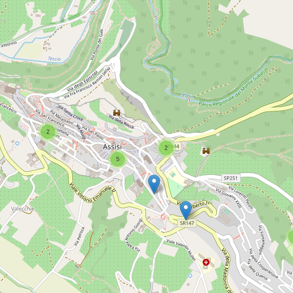 Thumbnail mappa hotel di Assisi