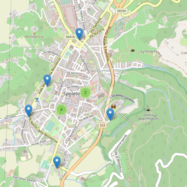 Thumbnail mappa hotel di Spoleto