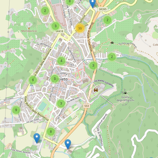 Thumbnail mappa parcheggi di Spoleto