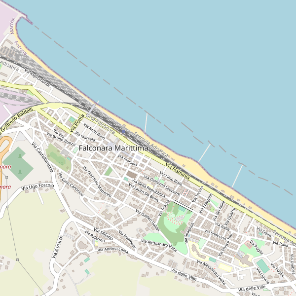 Thumbnail mappa stradale di Falconara Marittima