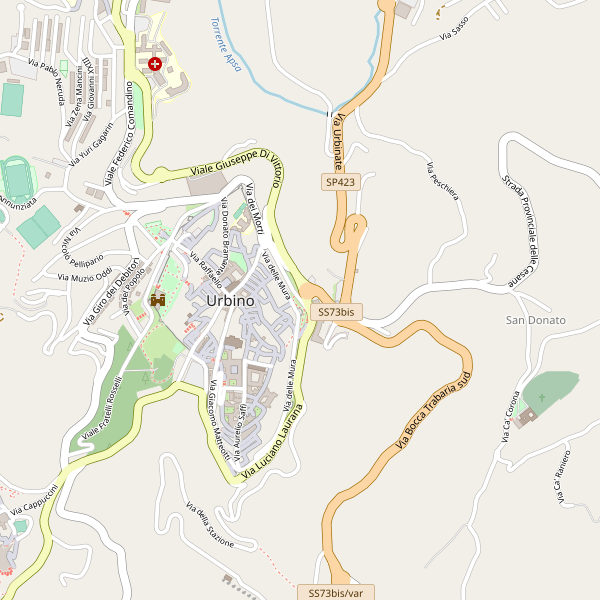 Thumbnail mappa stradale di Urbino