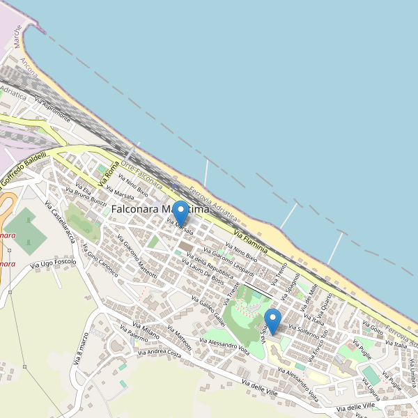 Thumbnail mappa hotel di Falconara Marittima