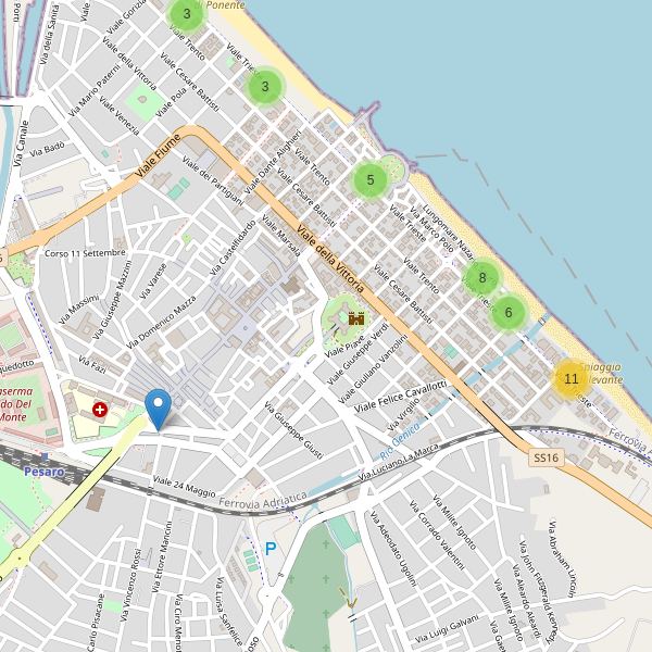 Thumbnail mappa hotel di Pesaro