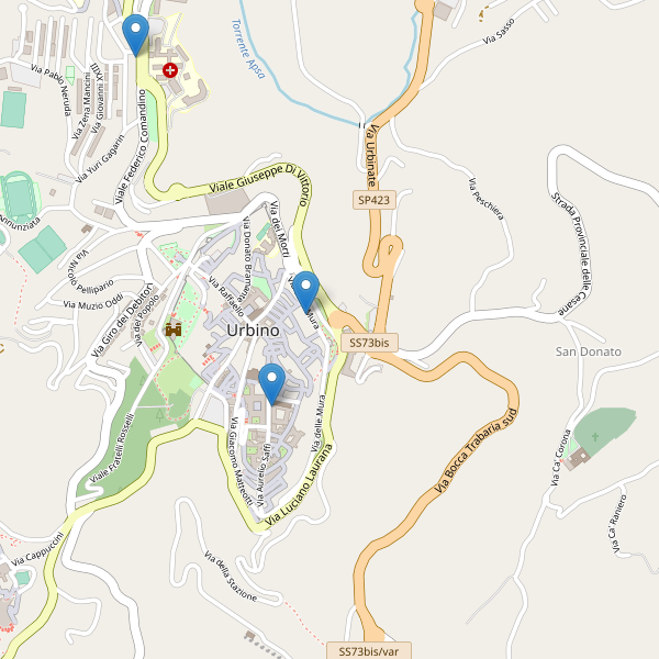 Thumbnail mappa hotel di Urbino