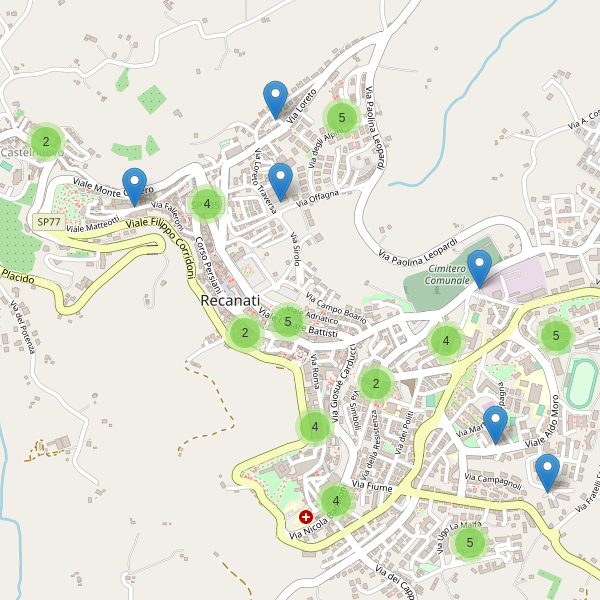 Thumbnail mappa parcheggi di Recanati