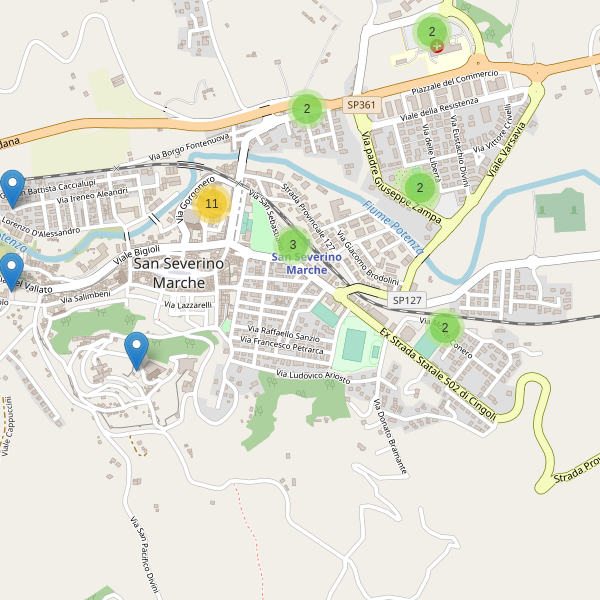 Thumbnail mappa parcheggi di San Severino Marche