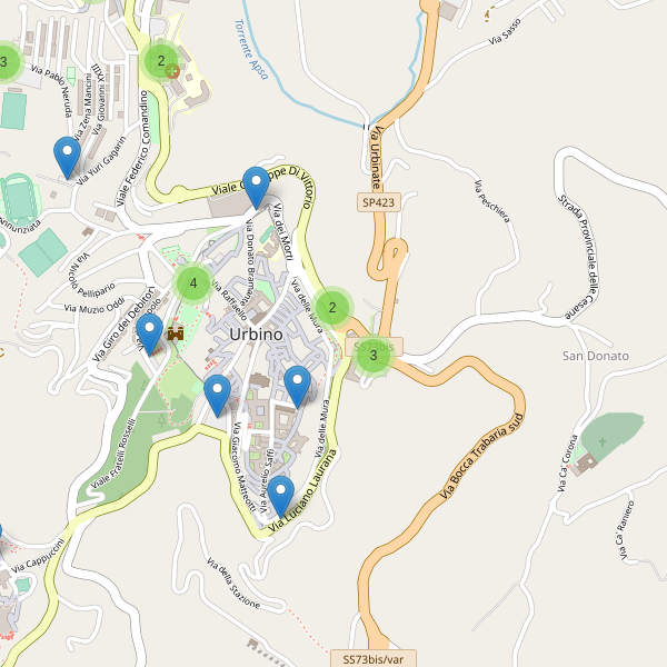 Thumbnail mappa parcheggi di Urbino