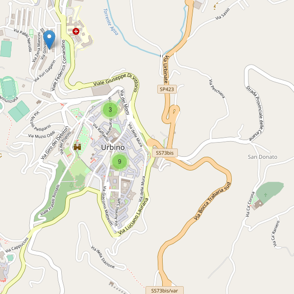 Thumbnail mappa ristoranti di Urbino