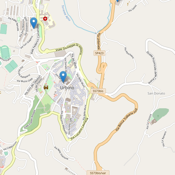 Thumbnail mappa supermercati di Urbino