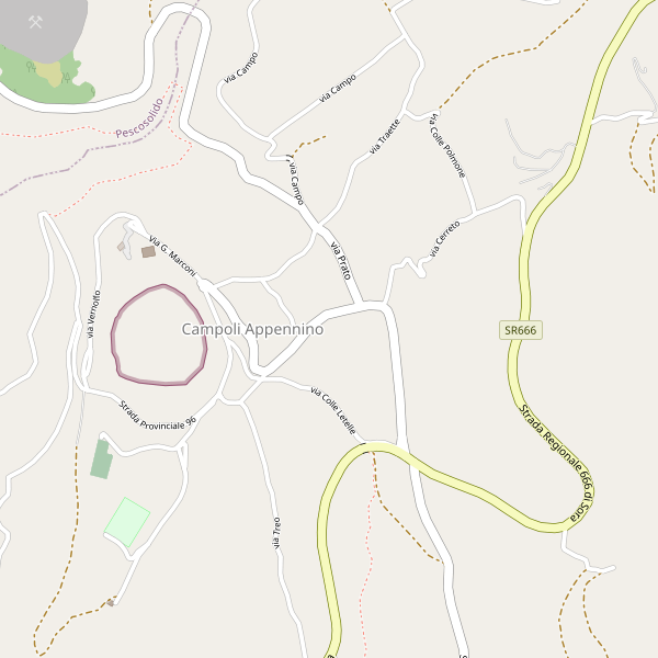 Thumbnail mappa stradale di Campoli Appennino
