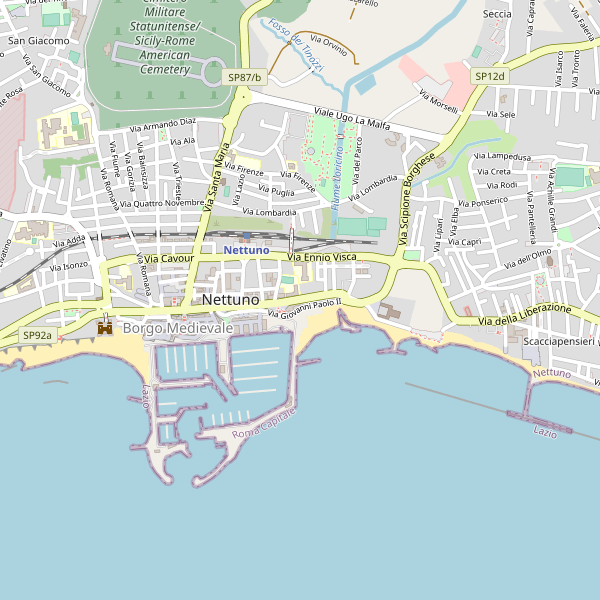 Thumbnail mappa stradale di Nettuno
