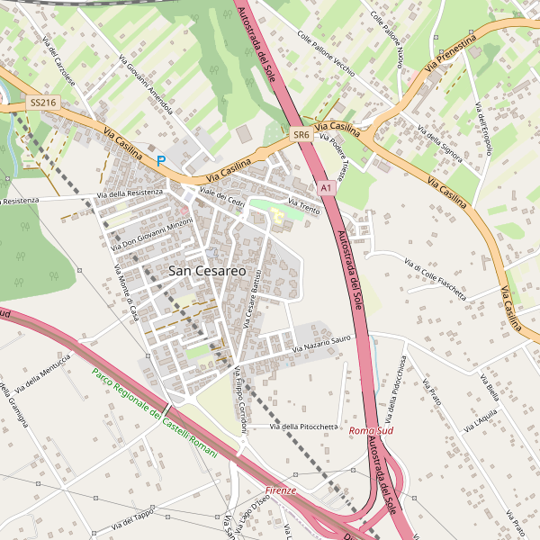 Thumbnail mappa stradale di San Cesareo