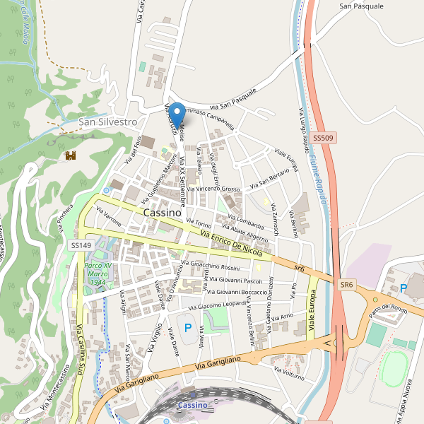 Thumbnail mappa hotel di Cassino