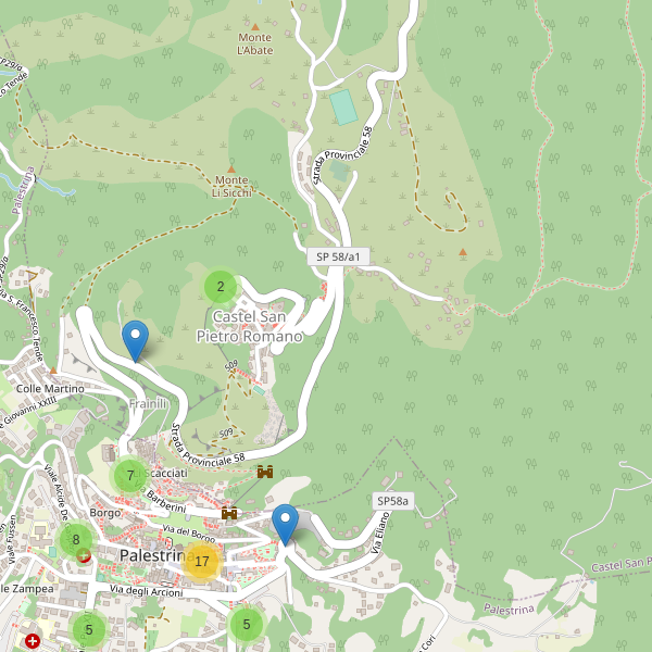 Thumbnail mappa parcheggi di Castel San Pietro Romano