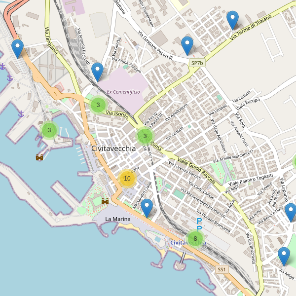 Thumbnail mappa parcheggi di Civitavecchia