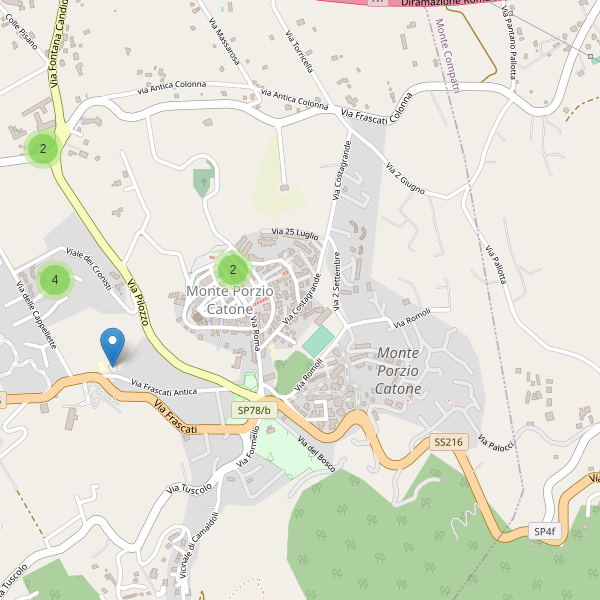 Thumbnail mappa parcheggi di Monte Porzio Catone