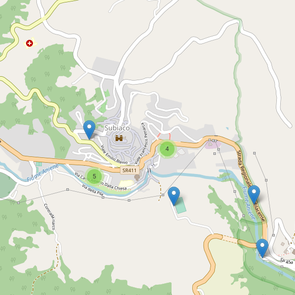 Thumbnail mappa parcheggi di Subiaco