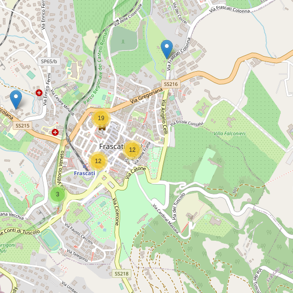 Thumbnail mappa ristoranti di Frascati