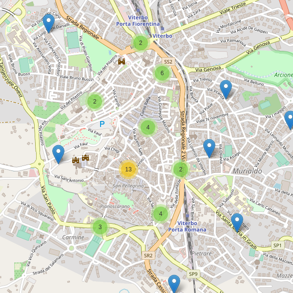 Thumbnail mappa ristoranti di Viterbo