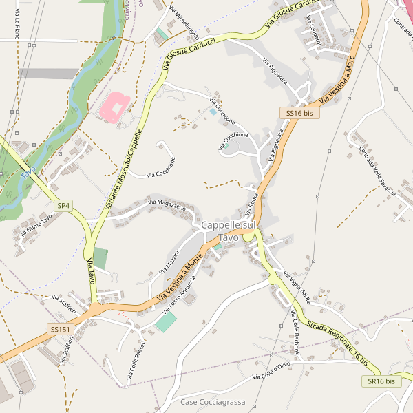 Thumbnail mappa stradale di Cappelle sul Tavo
