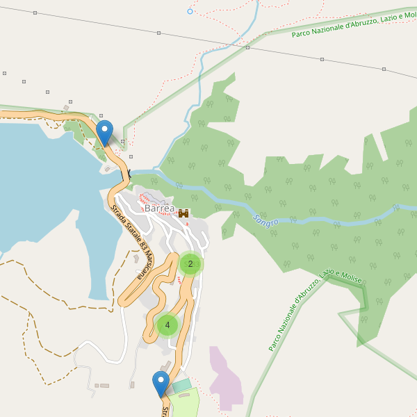 Thumbnail mappa parcheggi di Barrea