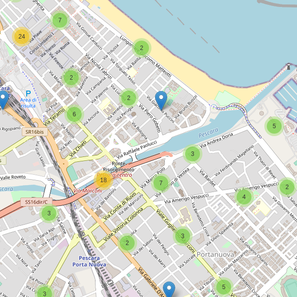 Thumbnail mappa ristoranti di Pescara