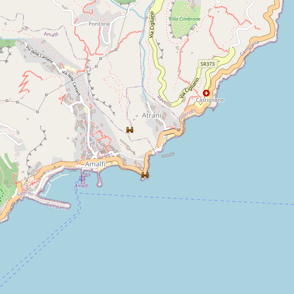 Thumbnail mappa stradale di Amalfi