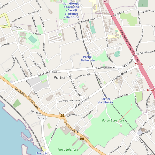 Thumbnail mappa stradale di Portici