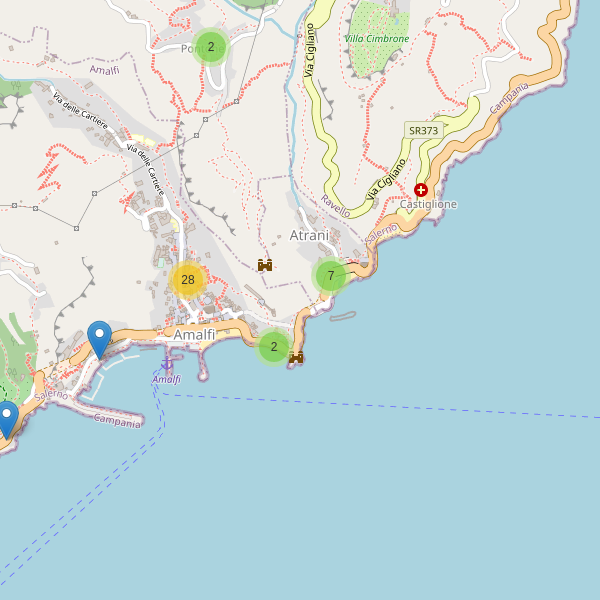 Thumbnail mappa ristoranti di Amalfi