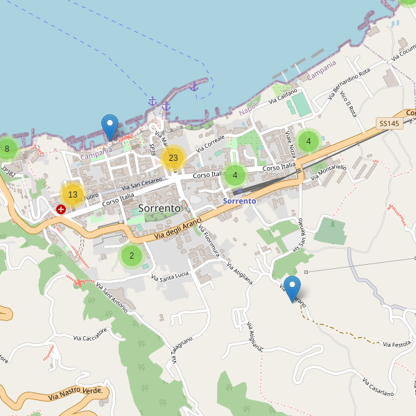 Thumbnail mappa ristoranti di Sorrento