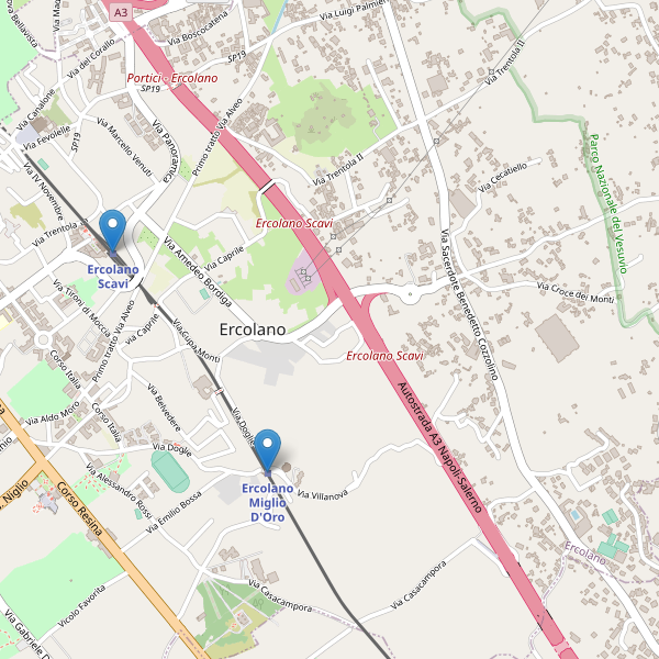 Thumbnail mappa stazioni di Ercolano