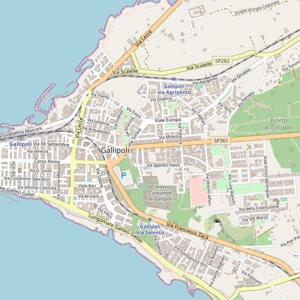 Thumbnail mappa stradale di Gallipoli