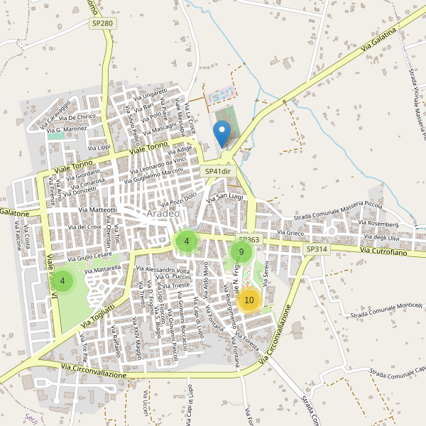 Thumbnail mappa parcheggi di Aradeo