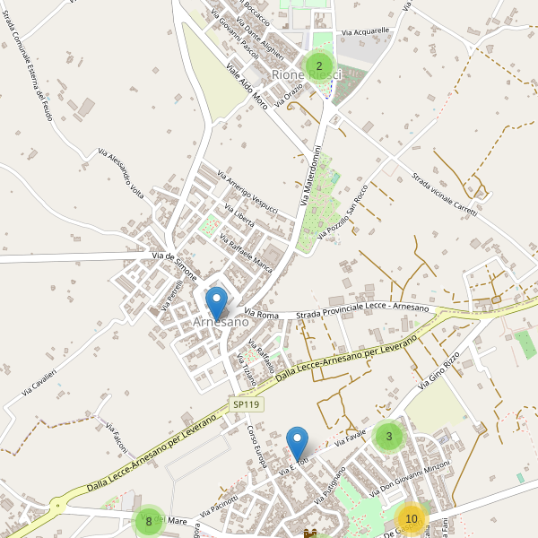 Thumbnail mappa parcheggi di Arnesano