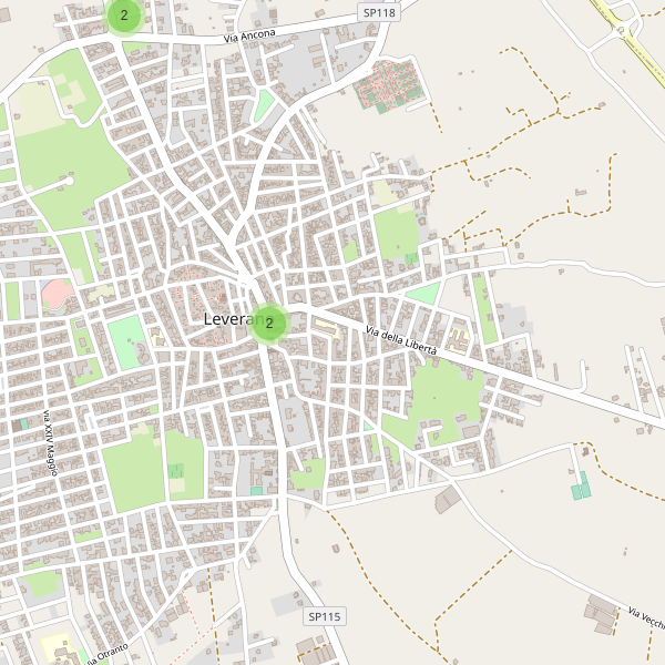 Thumbnail mappa parcheggi di Leverano