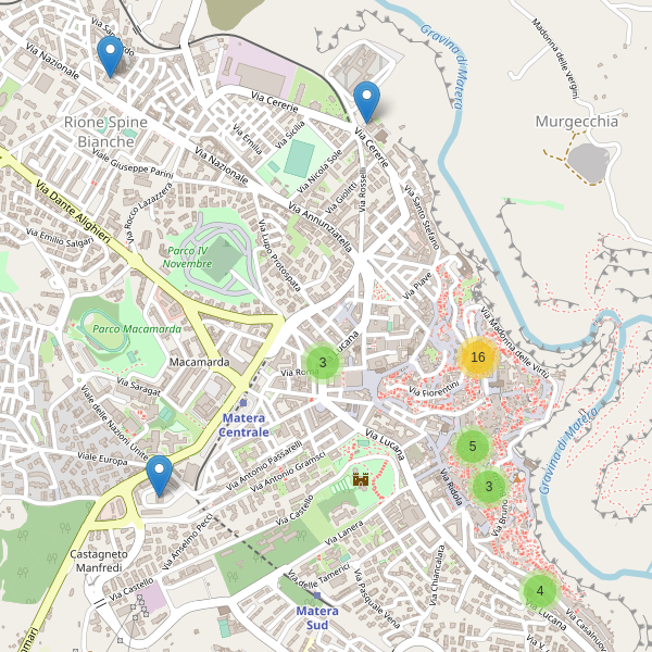 Thumbnail mappa hotel di Matera