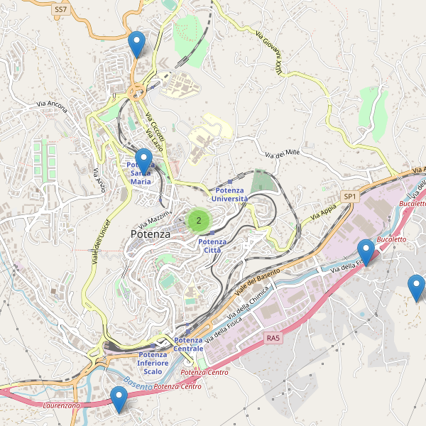 Thumbnail mappa hotel di Potenza
