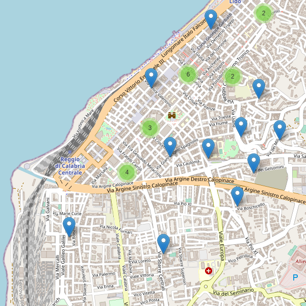 Thumbnail mappa chiese di Reggio di Calabria