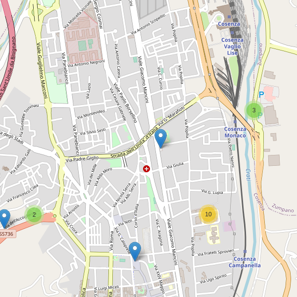 Thumbnail mappa parcheggi di Cosenza