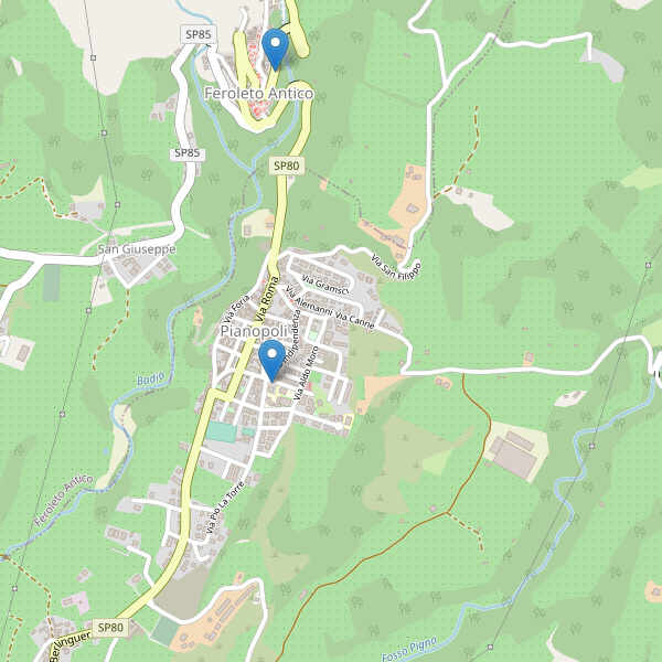 Thumbnail mappa parcheggi di Pianopoli