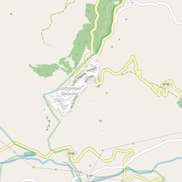 Thumbnail mappa stradale di Castronovo di Sicilia
