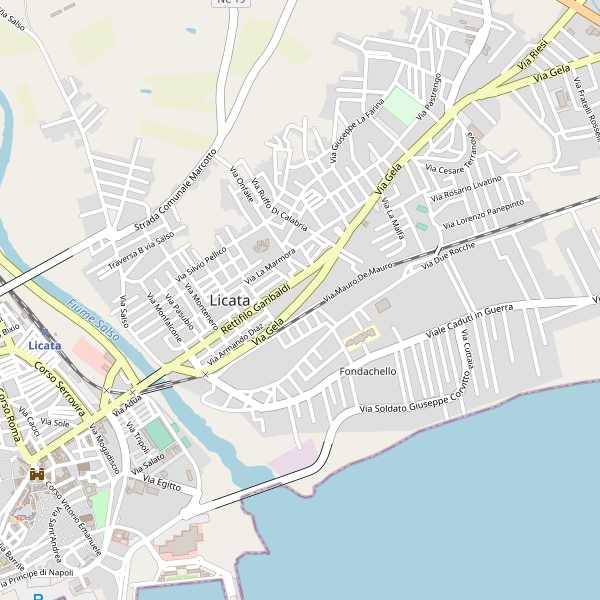 Thumbnail mappa stradale di Licata
