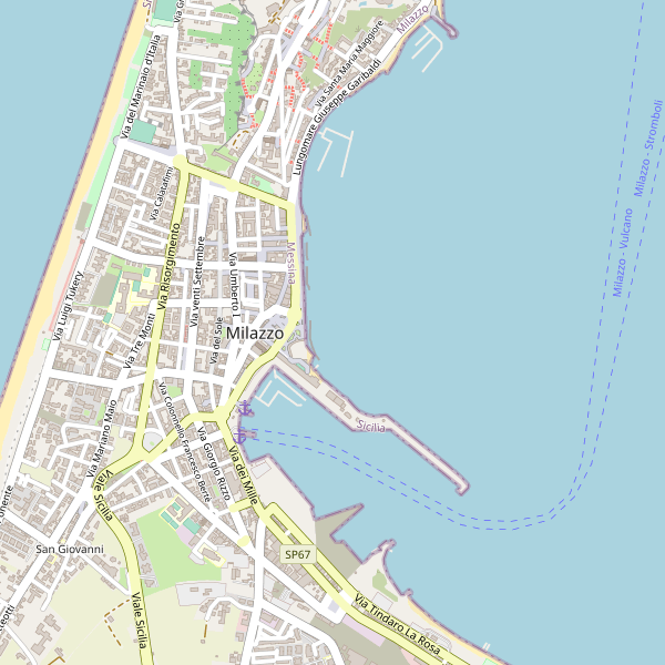 Thumbnail mappa stradale di Milazzo