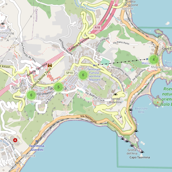 Thumbnail mappa bancomat di Taormina