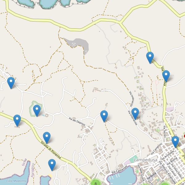 Thumbnail mappa hotel di Lampedusa e Linosa