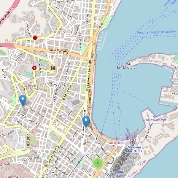Thumbnail mappa hotel di Messina