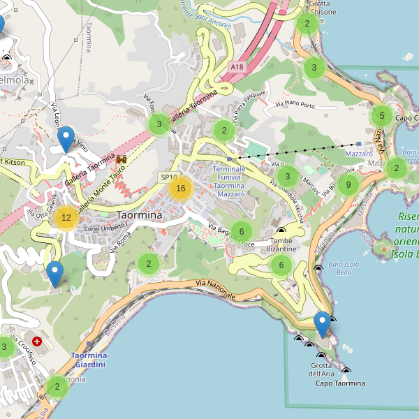 Thumbnail mappa hotel di Taormina