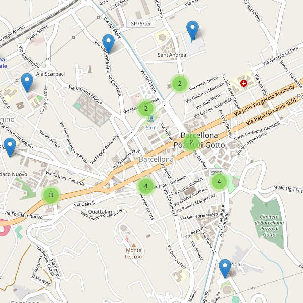 Thumbnail mappa parcheggi di Barcellona Pozzo di Gotto