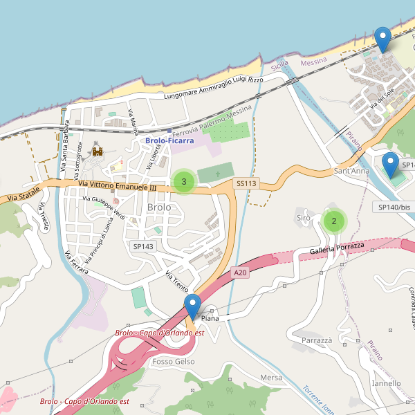 Thumbnail mappa parcheggi di Brolo
