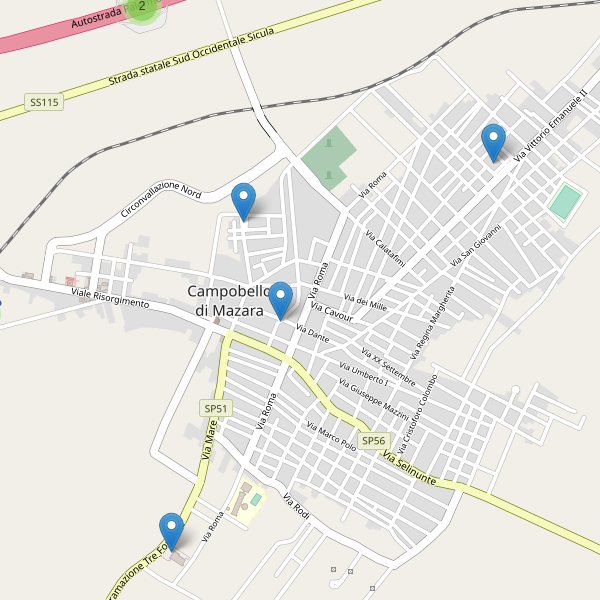 Thumbnail mappa parcheggi di Campobello di Mazara